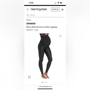 SPANX Mama Maternity Faux Leather Leggings size small